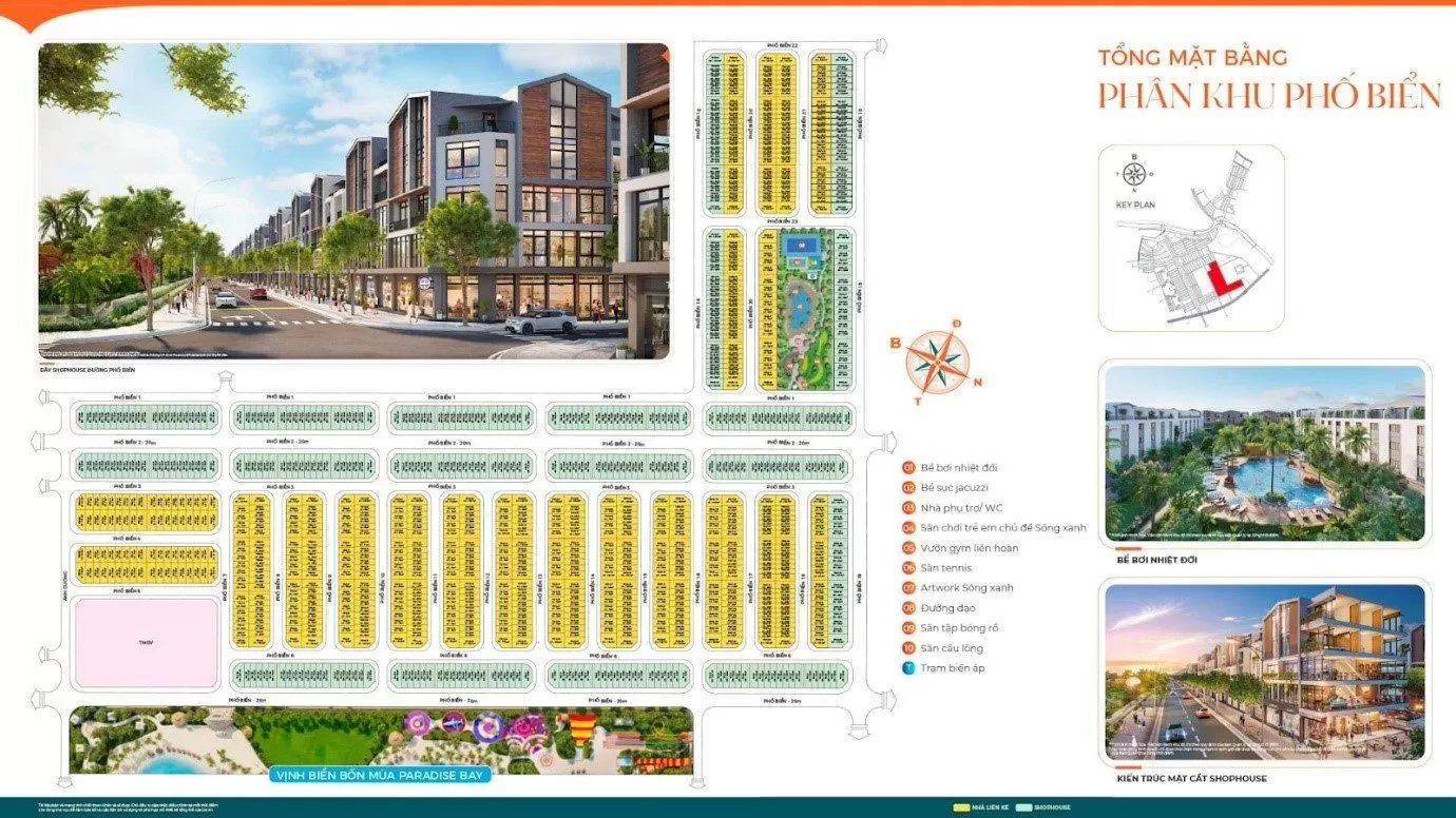 Mặt bằng phân khu Phố Biển  Vinhomes Ocean Park 3 The Crown